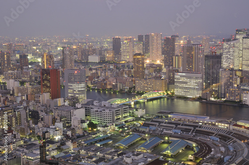 夜景　東京・築地方面