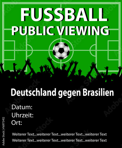 fussball public viewing vektor plakat