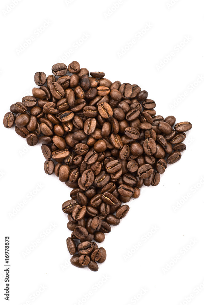 Brasilian map made out of coffee beans Brasilian map made out of coffee beans