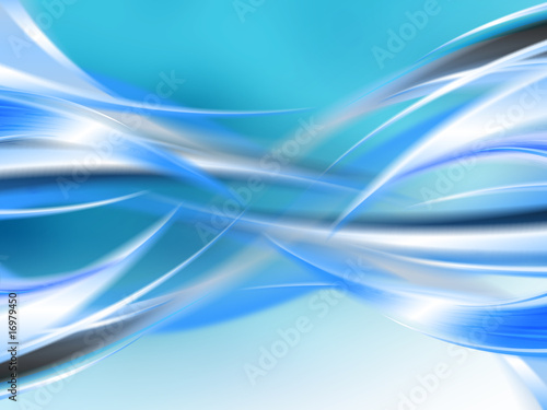 Abstract Blue Composition with lines and curves