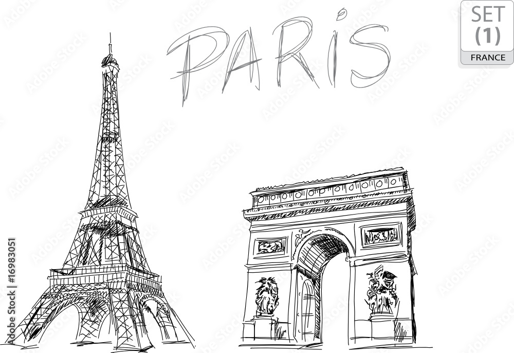 PARIS Touristique - (SET 1) drawing - sketch