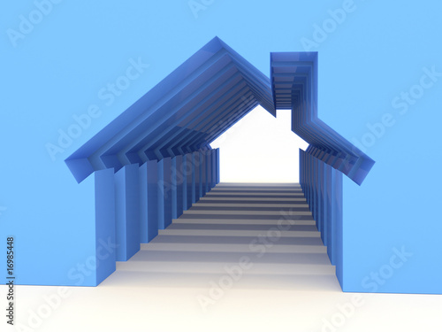 Obraz na plátně 3d Render Of House Concept (Rent Metaphor)