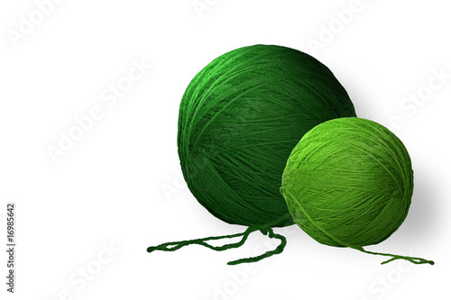 Gomitoli di lana verde (RAL 6024) photo