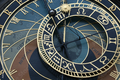 old astronomical clock in Prague, Czech republic
