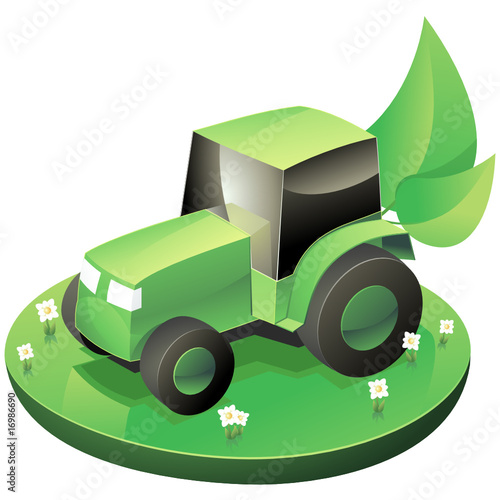 Tracteur vert écologique (détouré)
