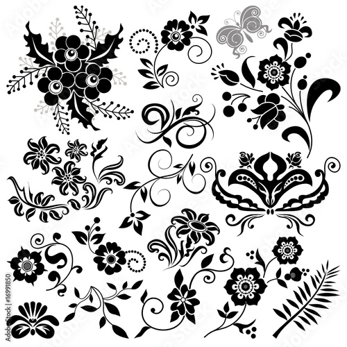 floral elements for design