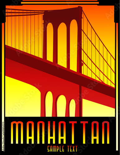 puente arte deco en vector