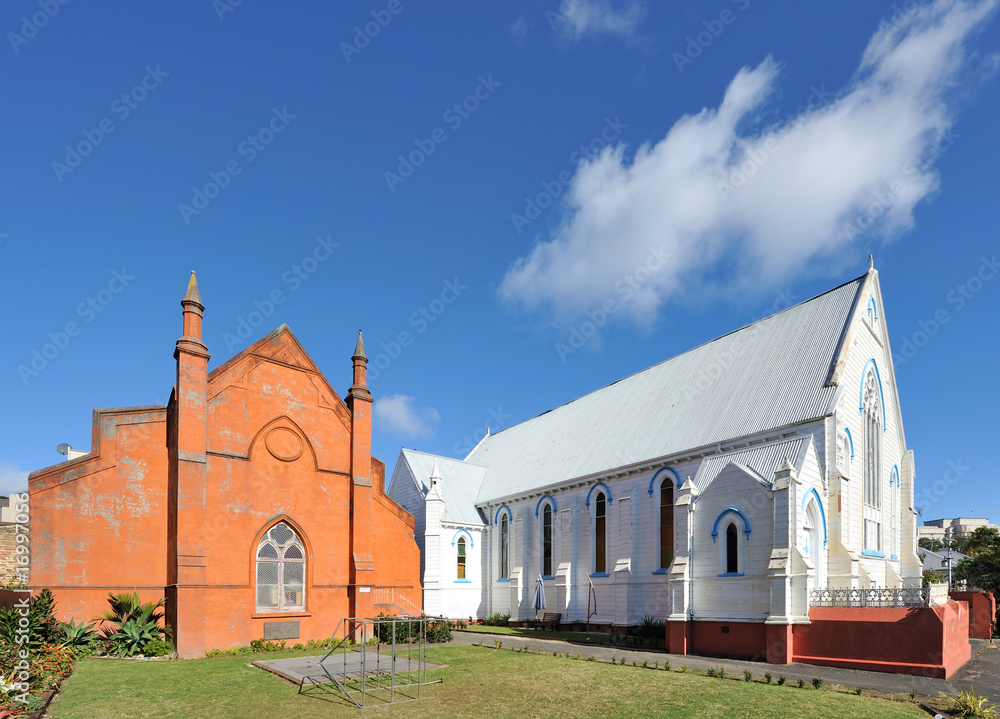 Colorful church under the blue sky