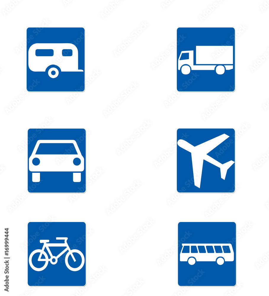 A set of travel and transport icons A set of travel and transport icons