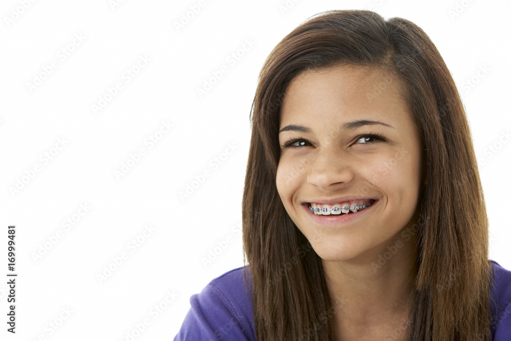 Studio Portrait of Smiling Teenage Girl Studio Portrait of Smiling Teenage Girl