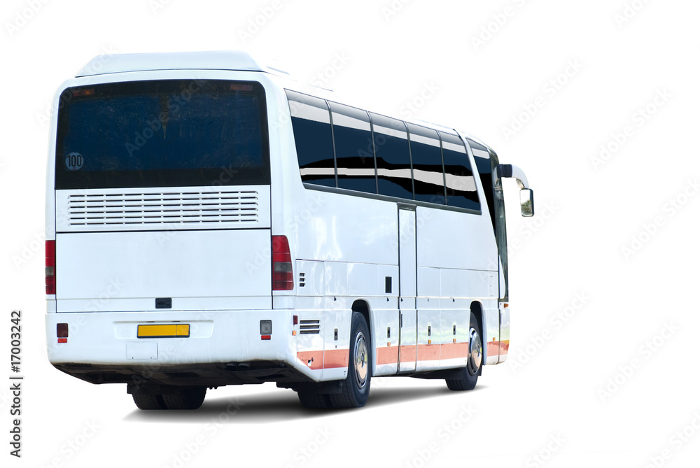 Tour bus. Isolated on white background with clipping path.