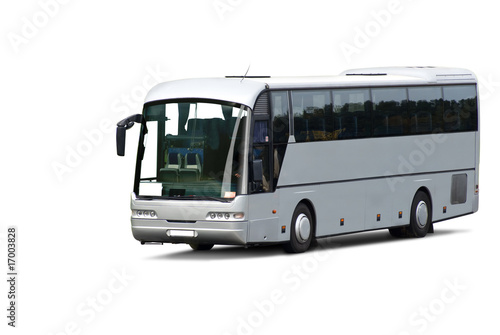 Tour bus. Isolated on white background with clipping path.