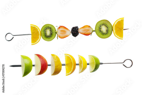 colourful mixed fruit  on white background
