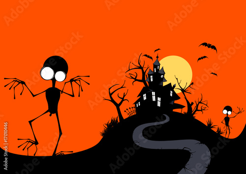 halloween hintergrund monster haus