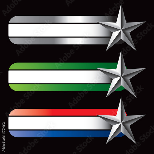 Silver star on specialized banners