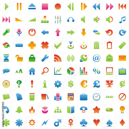 one hundred fully editable glossy vector web icons