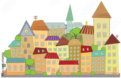 vector construction town little city