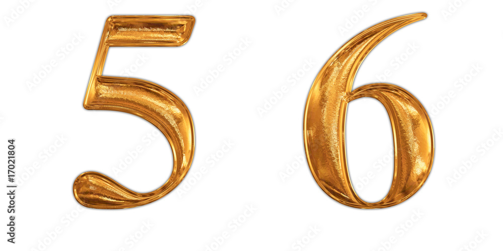 ゴールドの数字 5 6 ゴールドの数字 5 6