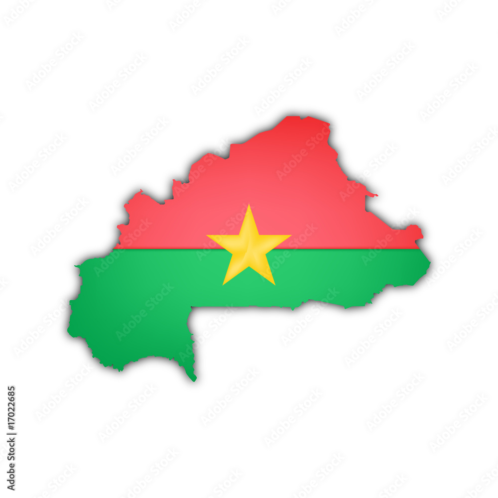 map and flag of burkina faso map and flag of burkina faso