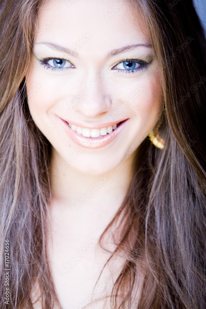 attractive smiling young woman with long straight hair attractive smiling young woman with long straight hair