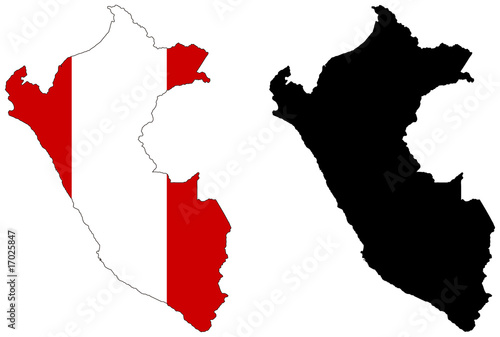 vector map and flag of Peru