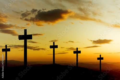 Wallpaper Mural cross silhouette and the clouds at sunset Torontodigital.ca