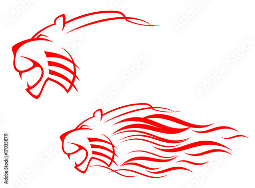 Red tiger sign as tattoo