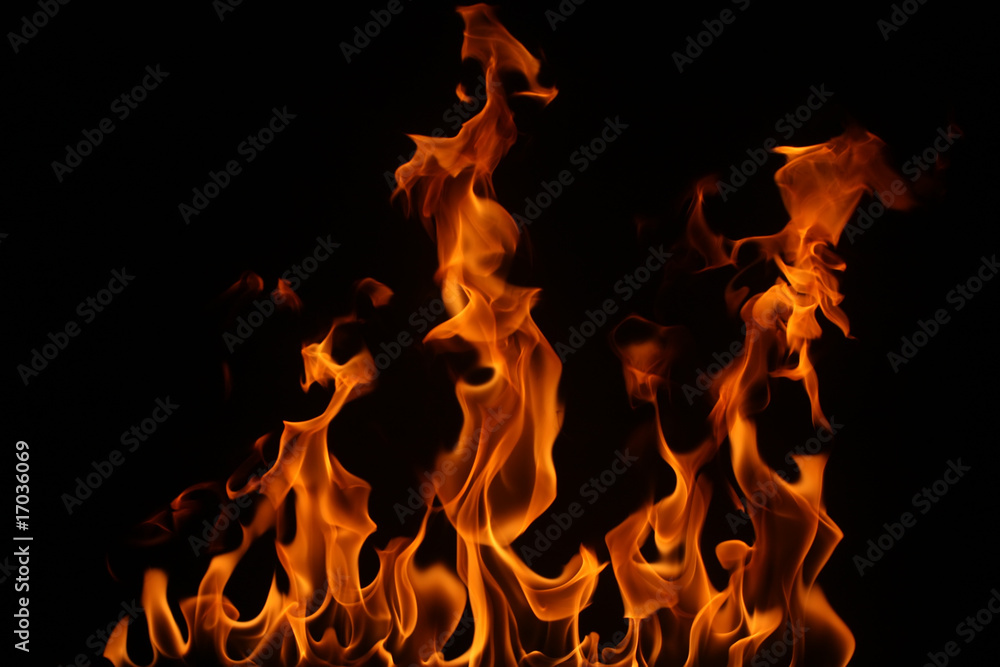 Fire on a black background Fire on a black background