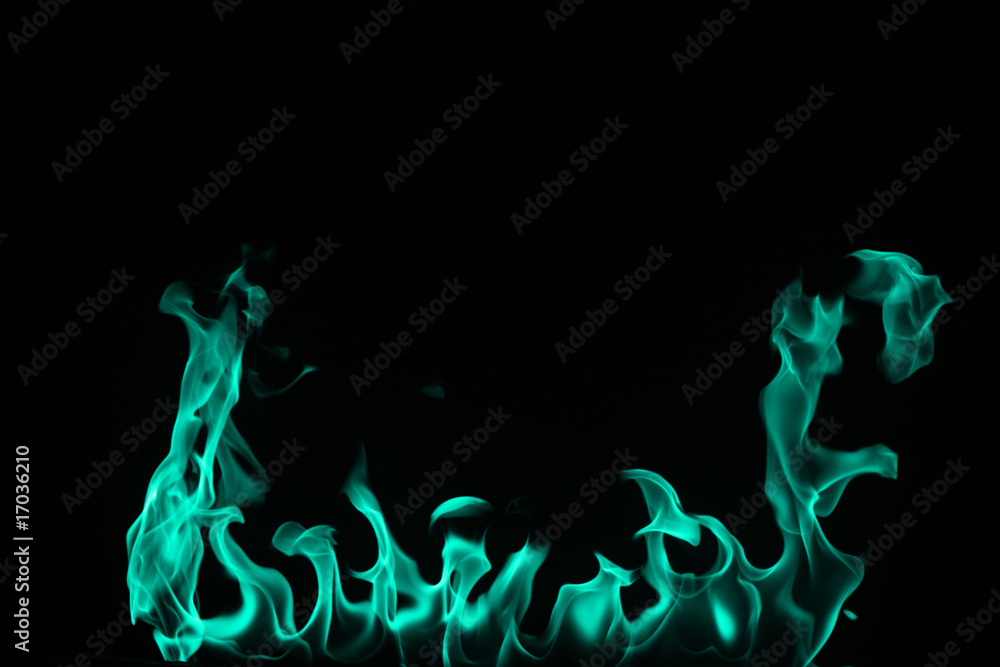 Fototapeta premium blue Fire on a black background