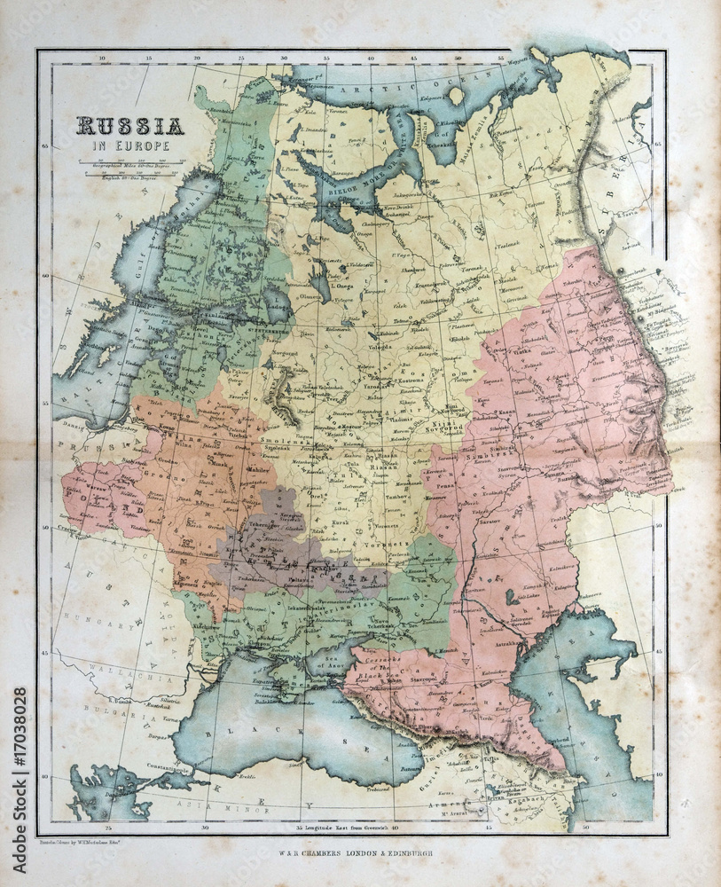 Old Map Of Russia 1870 Stock Photo Adobe Stock   1000 F 17038028 IShX9mh2vVba65alIWcXthhVBBupxleV 