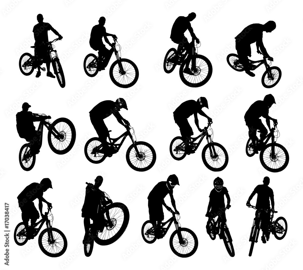 Fototapeta premium Collection of 13 extreme bicycle vector