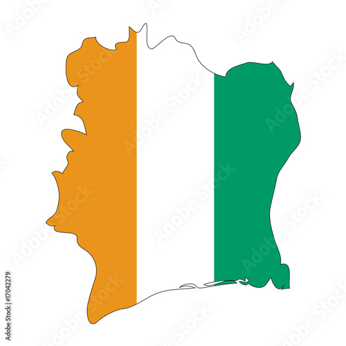 Cote d'Ivoire mappa bandiera