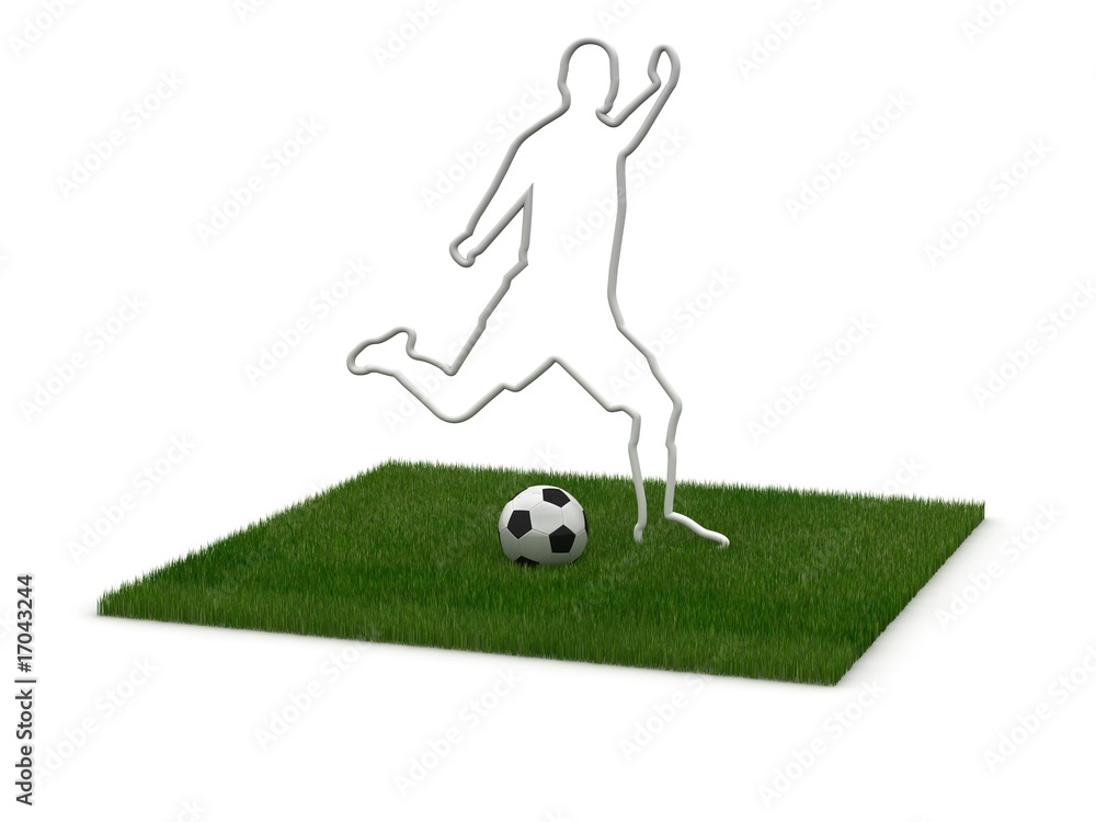 Obraz premium Mann silhouette Fussball