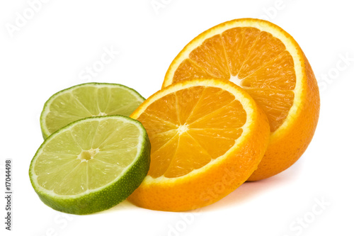 Orange und Limette freigestellt