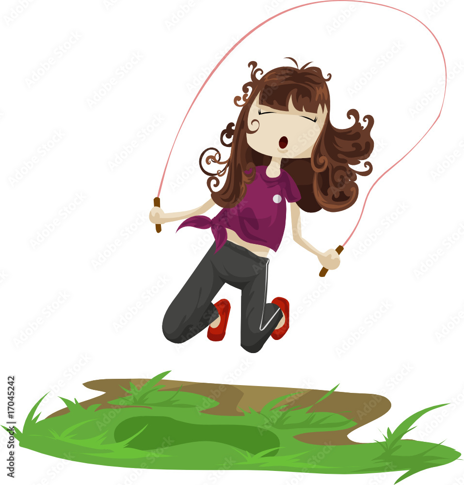 Obraz premium girl skipping