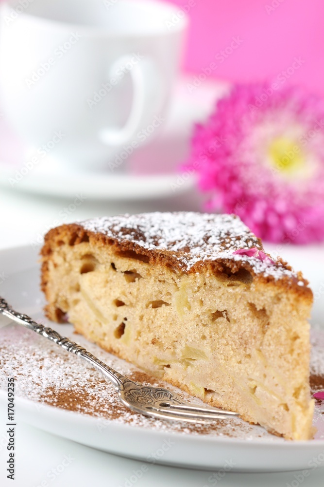 Apfelkuchen mit Zimt und Puderzucker Apfelkuchen mit Zimt und Puderzucker