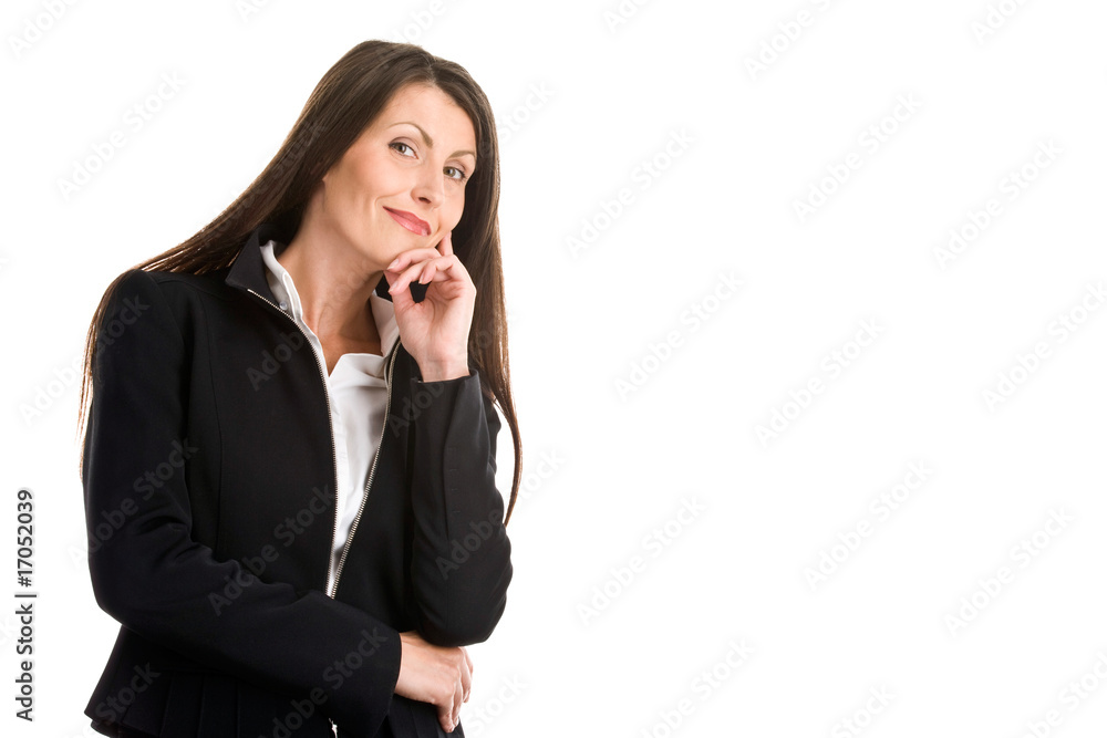 Portrait of mature elegant businesswoman thinking Portrait of mature elegant businesswoman thinking