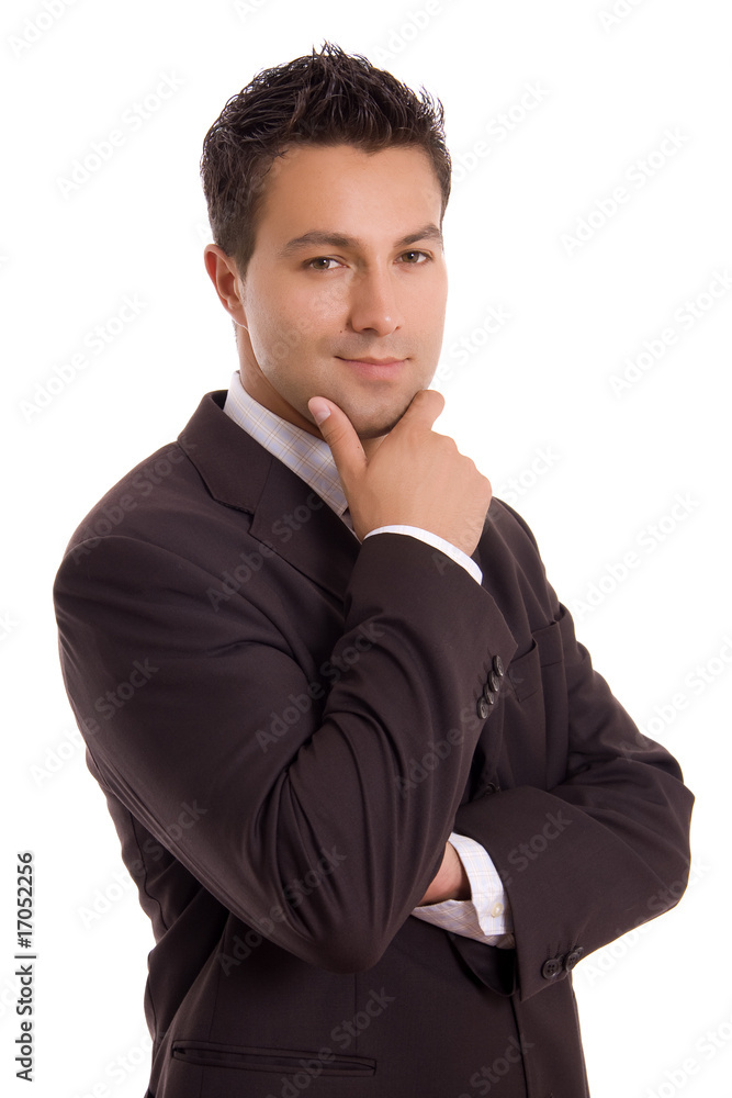 Young business man portrait in white background Young business man portrait in white background