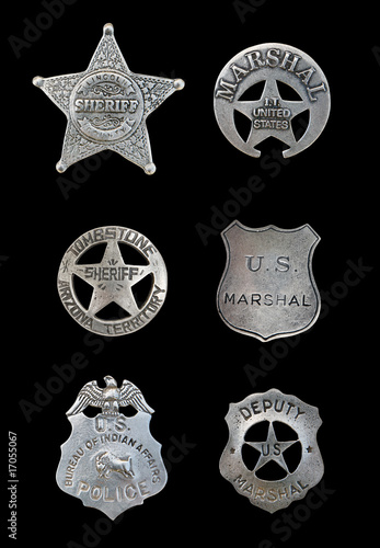 Several Police and Sheriff Badges