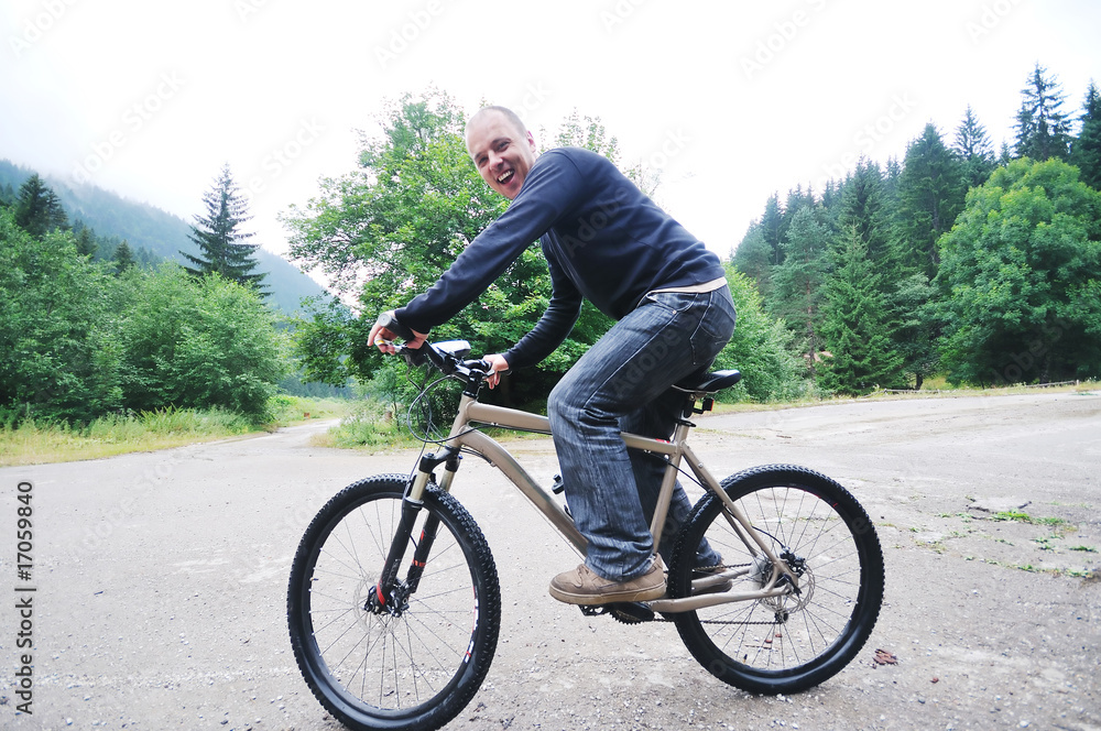 Fototapeta premium mount bike man outdoor
