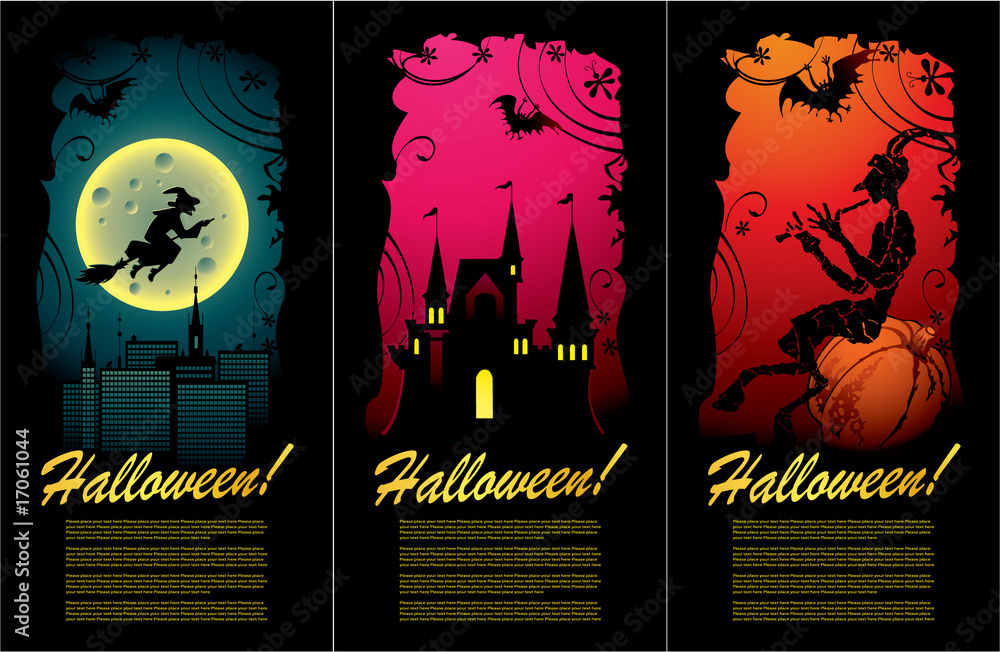 Set of Halloween cards