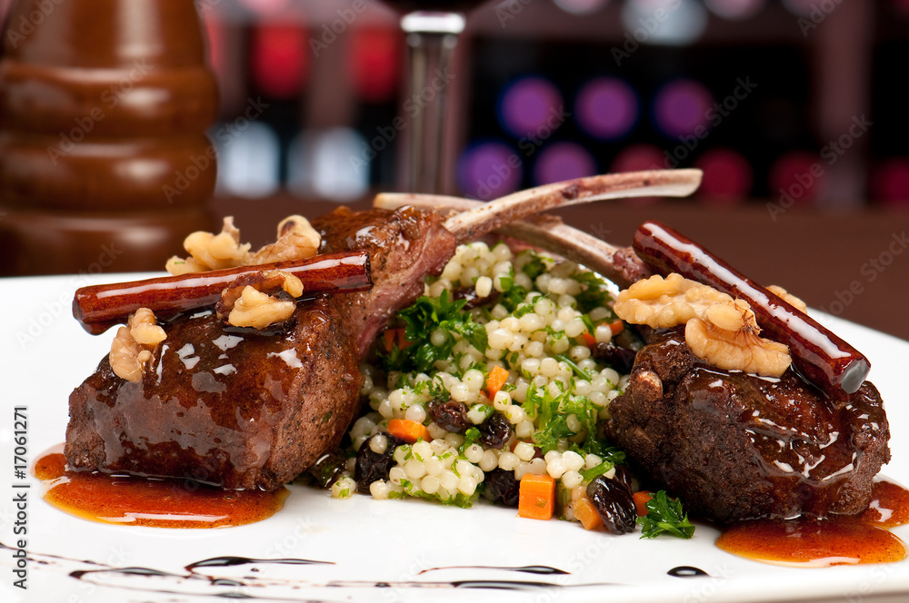 Lamb chops in restaurant Lamb chops in restaurant
