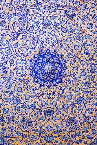 Dome of the mosque  oriental ornaments from Isfahan  Iran