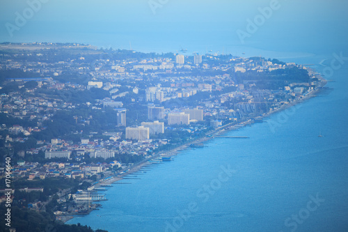 View on Sochi from air