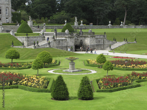 View of the formal gardens at Powerscourt, Ireland photo