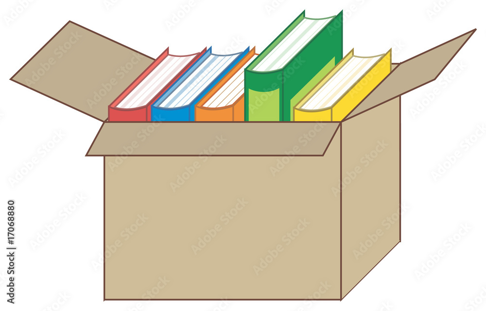Vector Illustration of Books in an Open Box Vector Illustration of Books in an Open Box