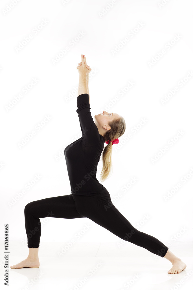 Obraz premium woman practising yoga on white background