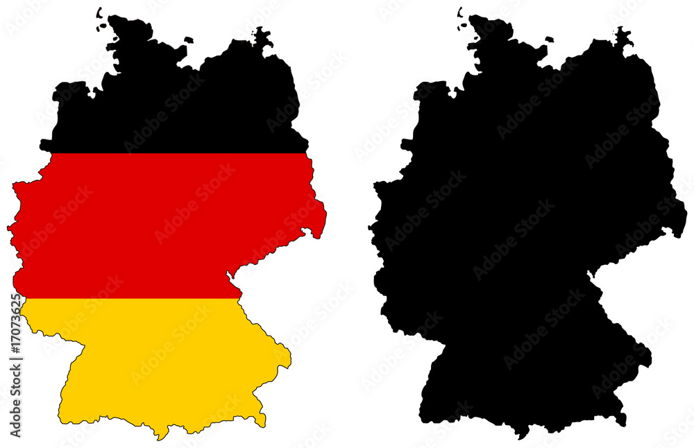 vector  map and flag of germany