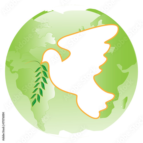 dove on green planet