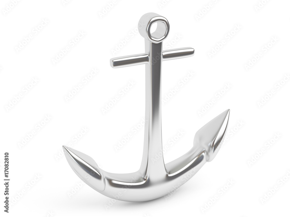 Anchor 3d render isolated on white background StockIllustration